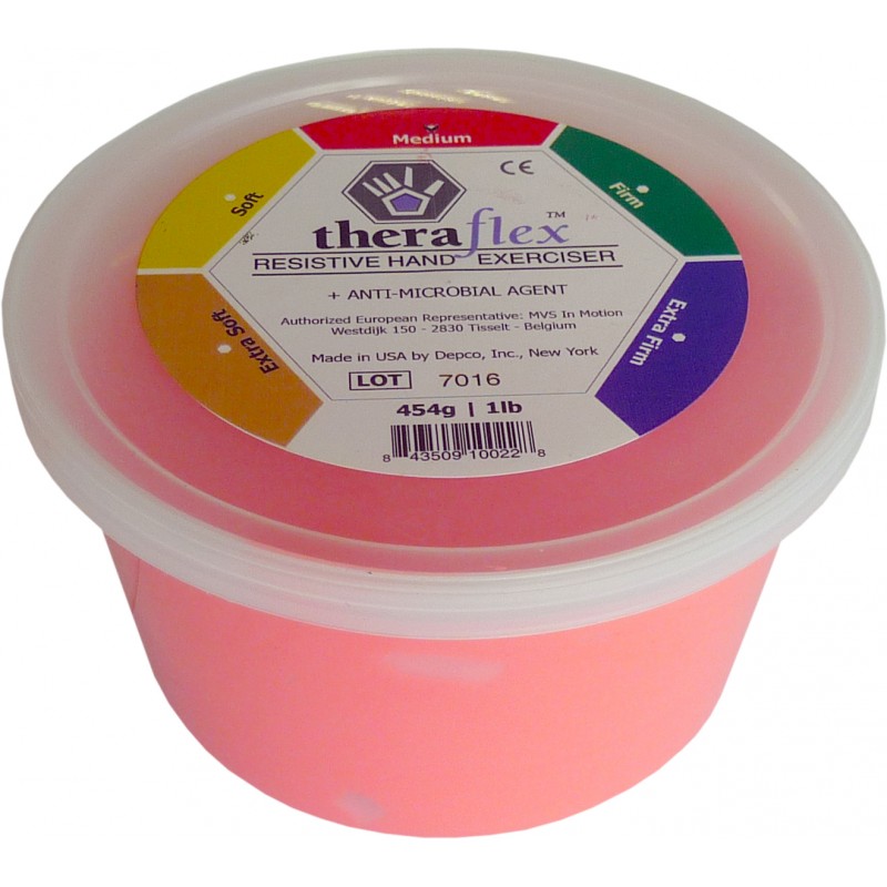 Theraflex Putty Anti-Microbial 454g - Gemmiddeld  - Rood