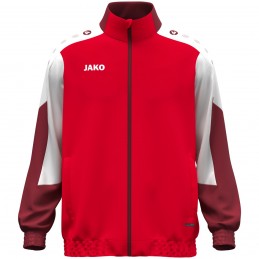 JAKO Geweven Jas Dynamic - Rood/Wit/Donkerrood